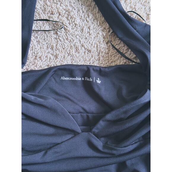 Abercrombie & Fitch Multiway Ruched Halter Mini Dress Black Small Cocktail Event - Picture 7 of 7